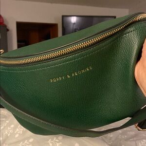Poppy & Peonies Green Textured NWOT Crossbody Bag